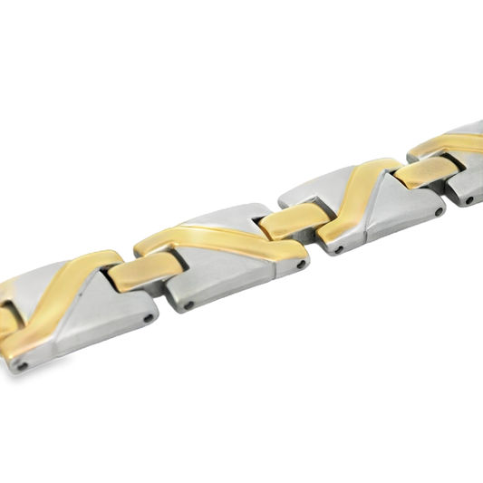 Elegant Two-Tone Magnetic Bracelet Design